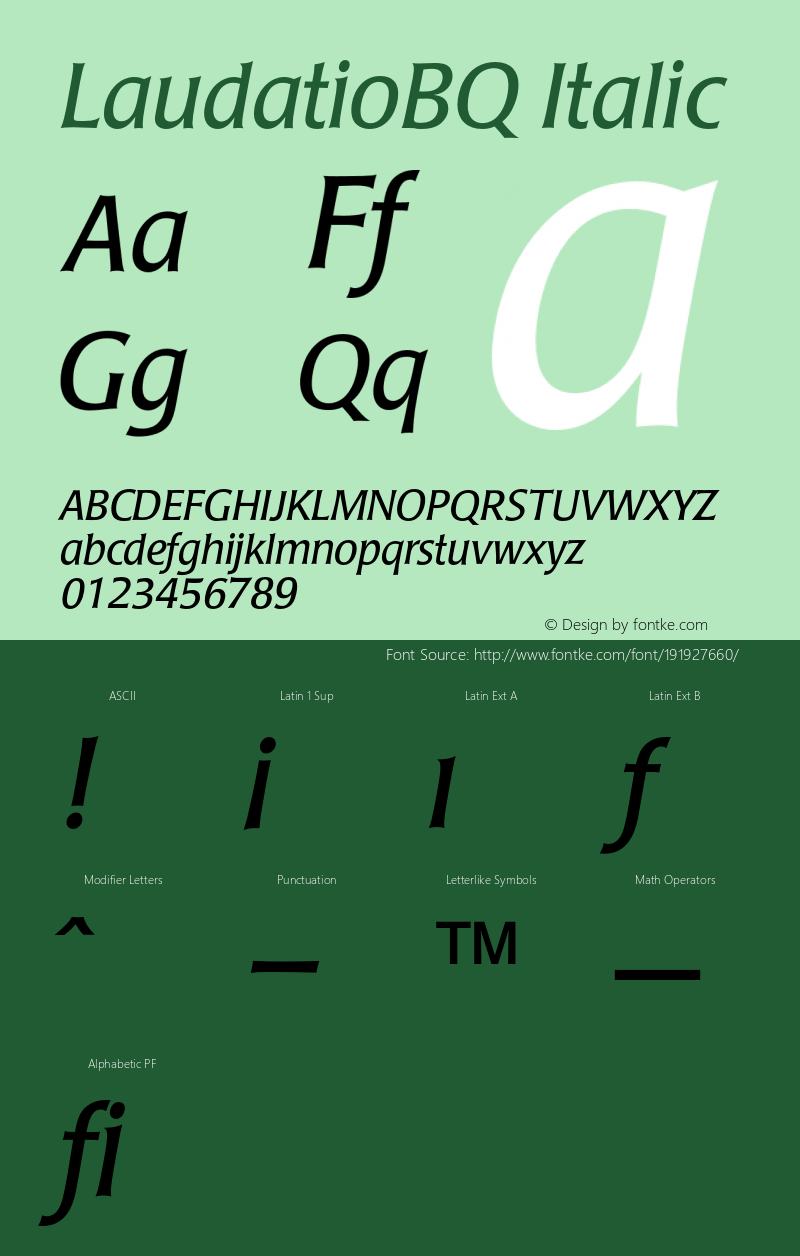 LaudatioBQ-RegularItalic 001.001图片样张