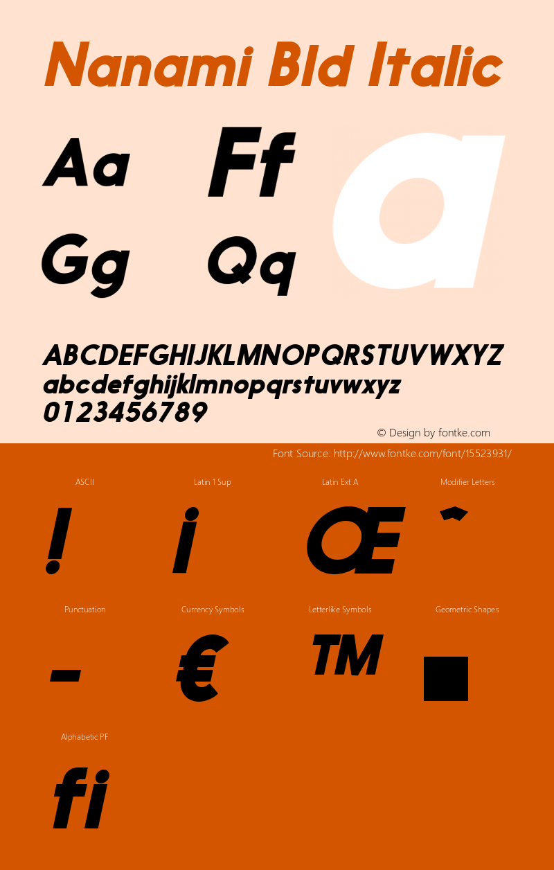 Nanami Bld Italic Version 1.003图片样张