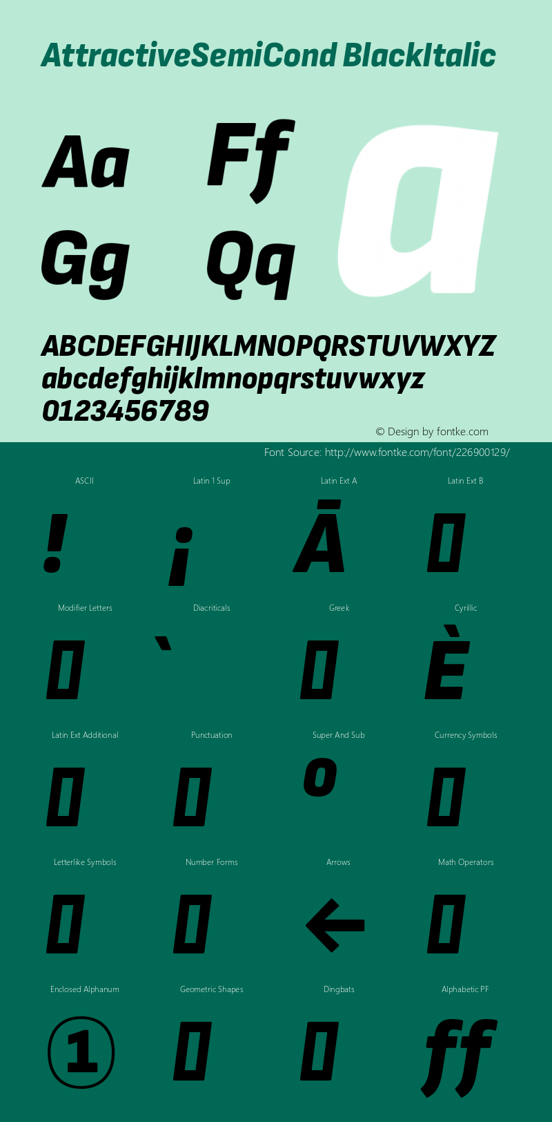 AttractiveSemiCond BlackItalic Version 3.001图片样张