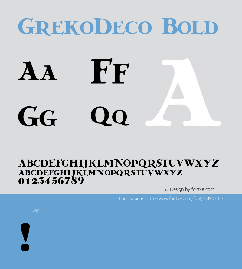 GrekoDeco Bold version 1.1  April 1996图片样张