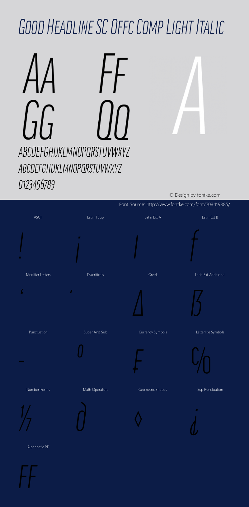 Good Head SC Offc Comp Light Italic Version 7.504; 2014; Build 1020图片样张