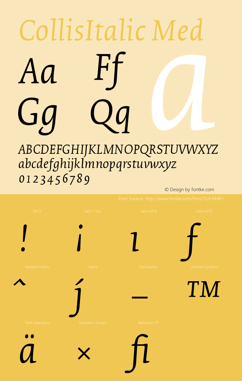 CollisItalic Med Version 001.000图片样张