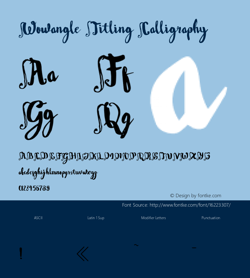 Wowangle Titling Calligraphy Version 001.001图片样张