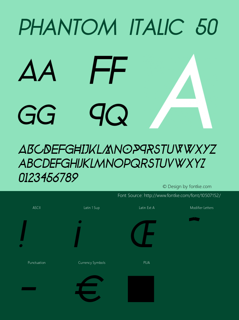 phantom italic 50 Version 1.0图片样张