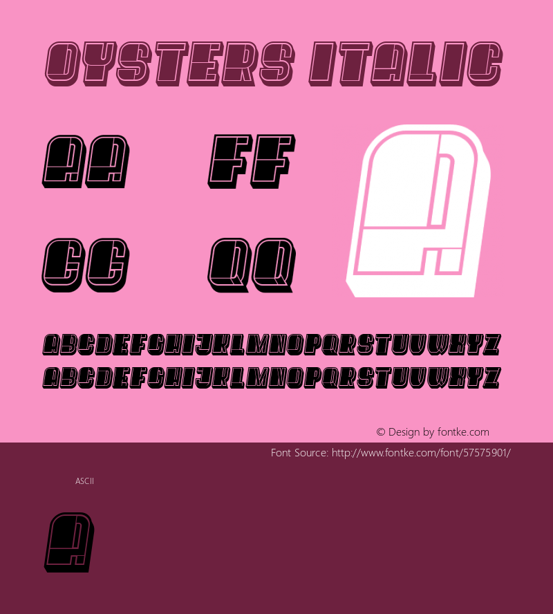 Oysters Italic Version 1.000图片样张