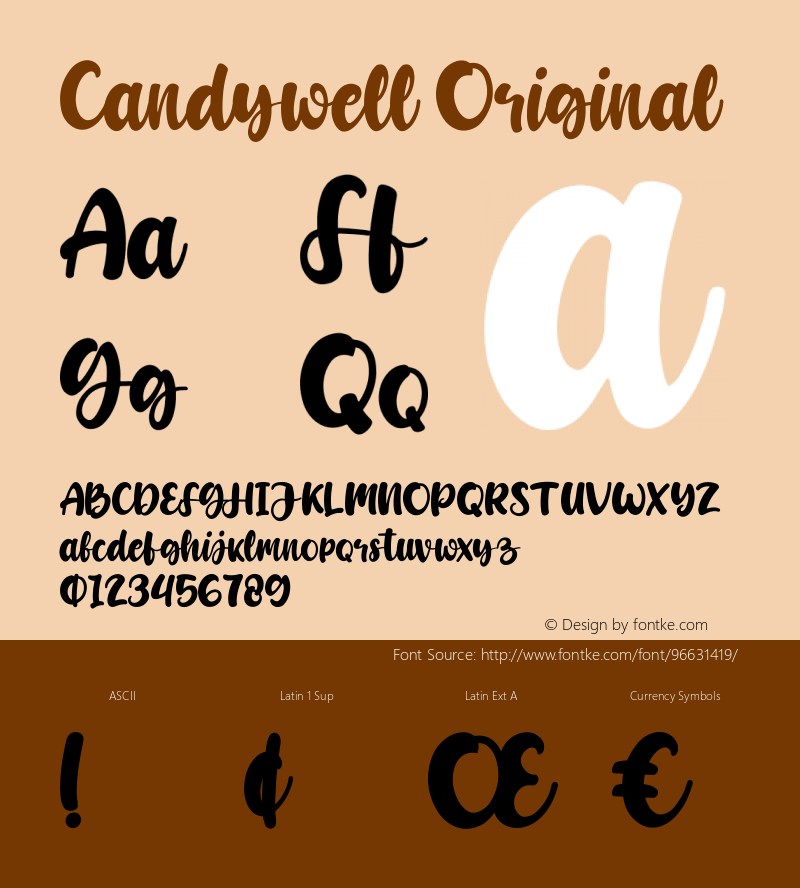 Candywell Original Version 1.00;October 31, 2020;FontCreator 12.0.0.2563 64-bit图片样张