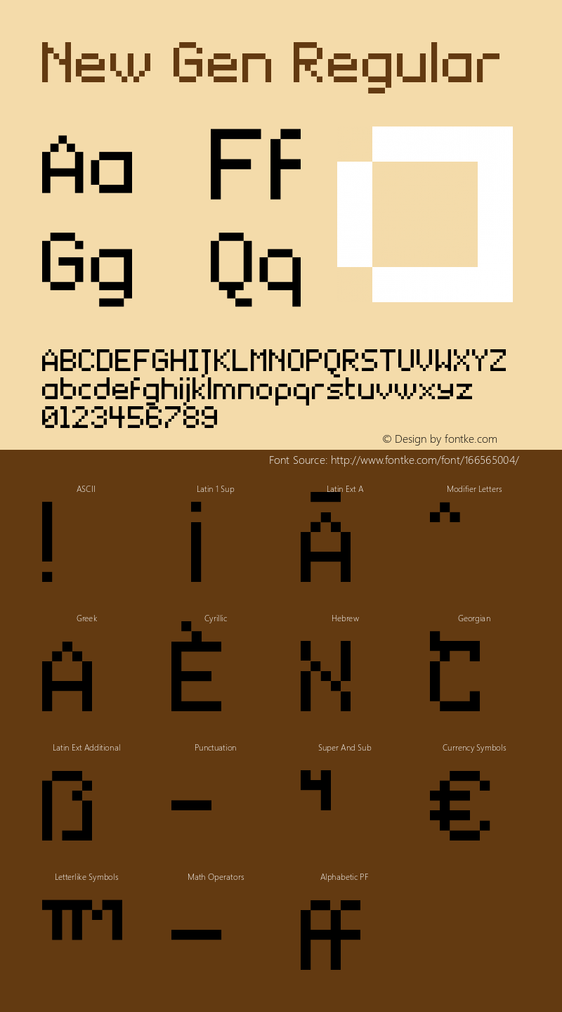 New Gen Regular Version 1.0图片样张
