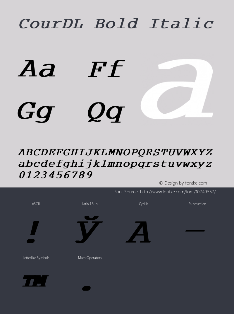 CourDL Bold Italic Unknown图片样张