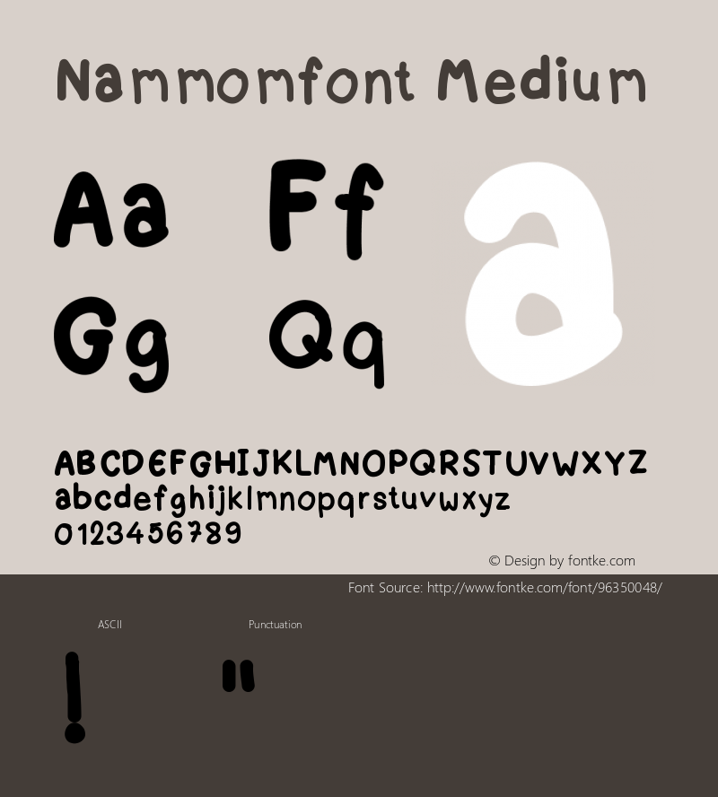 Nammomfont Version 001.000图片样张