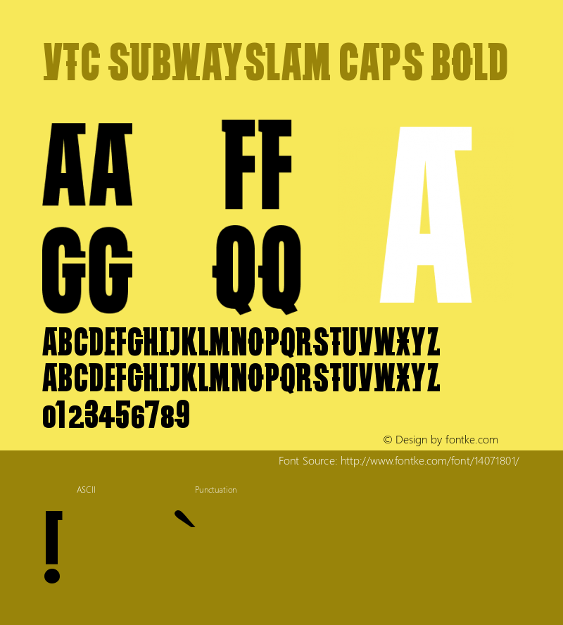 VTC SubwaySlam Caps Bold Version 1999; 1.0, initial r图片样张