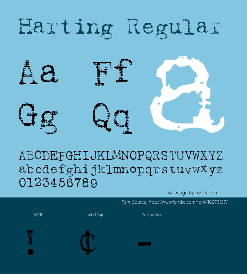 Harting Regular Altsys Fontographer 3.3  3/5/92图片样张