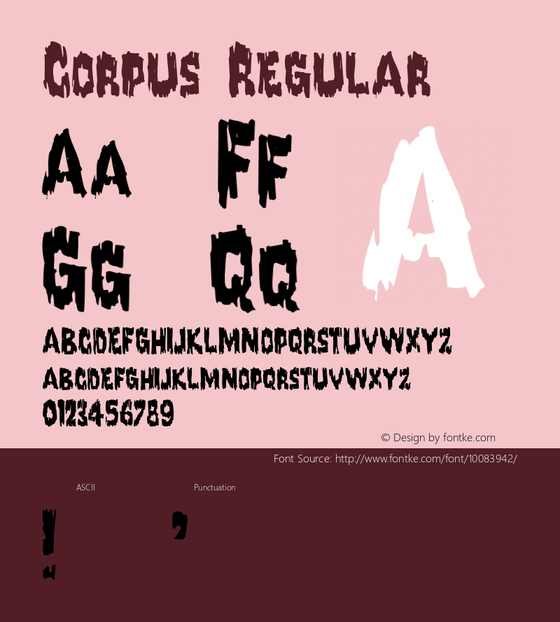 Corpus Regular Altsys Fontographer 4.0.3 8/27/97图片样张