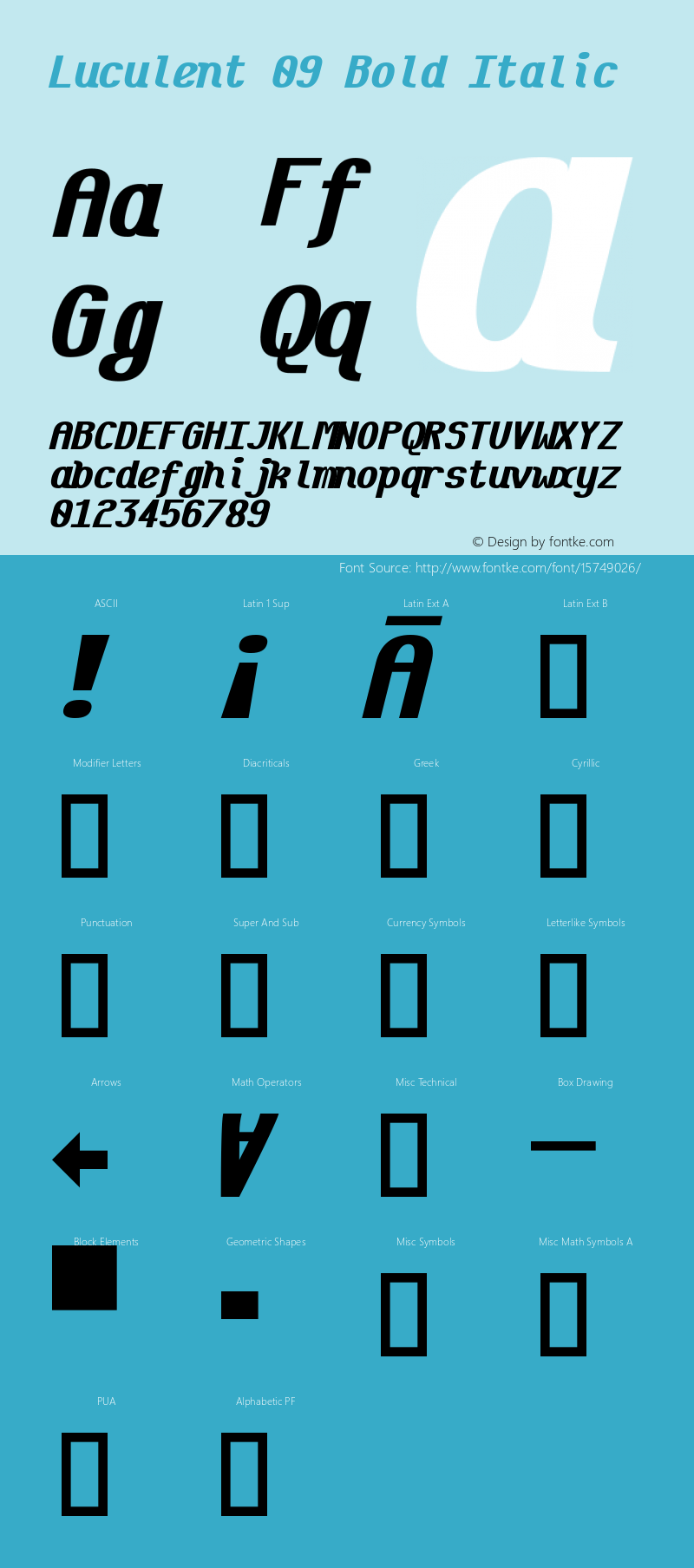 Luculent 09 Bold Italic Version 2.0.0-b4b12eb282a3图片样张