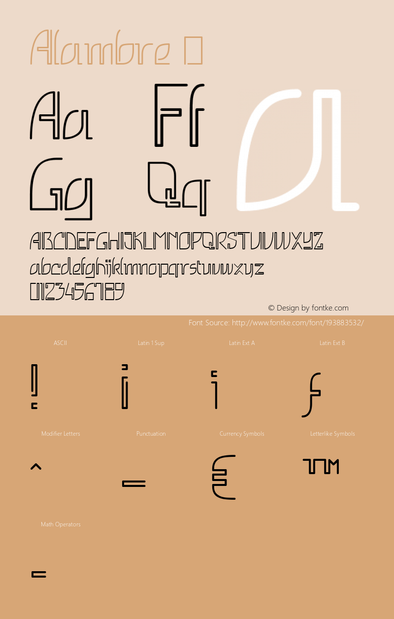 ☞Alambre Version 1.000 2009 initial release;com.myfonts.easy.corradine.alambre.regular.wfkit2.version.3dVW图片样张