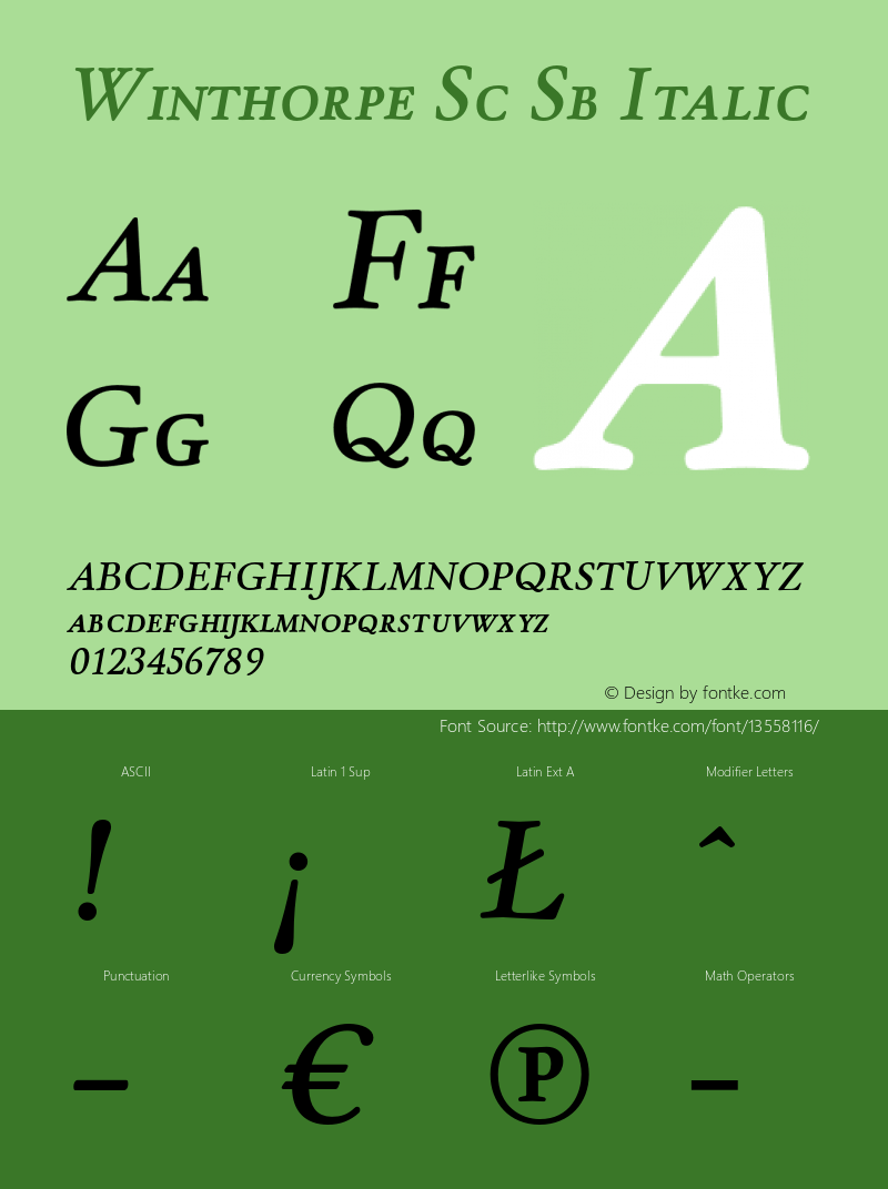 Winthorpe Sc Sb Italic Version 1.000图片样张