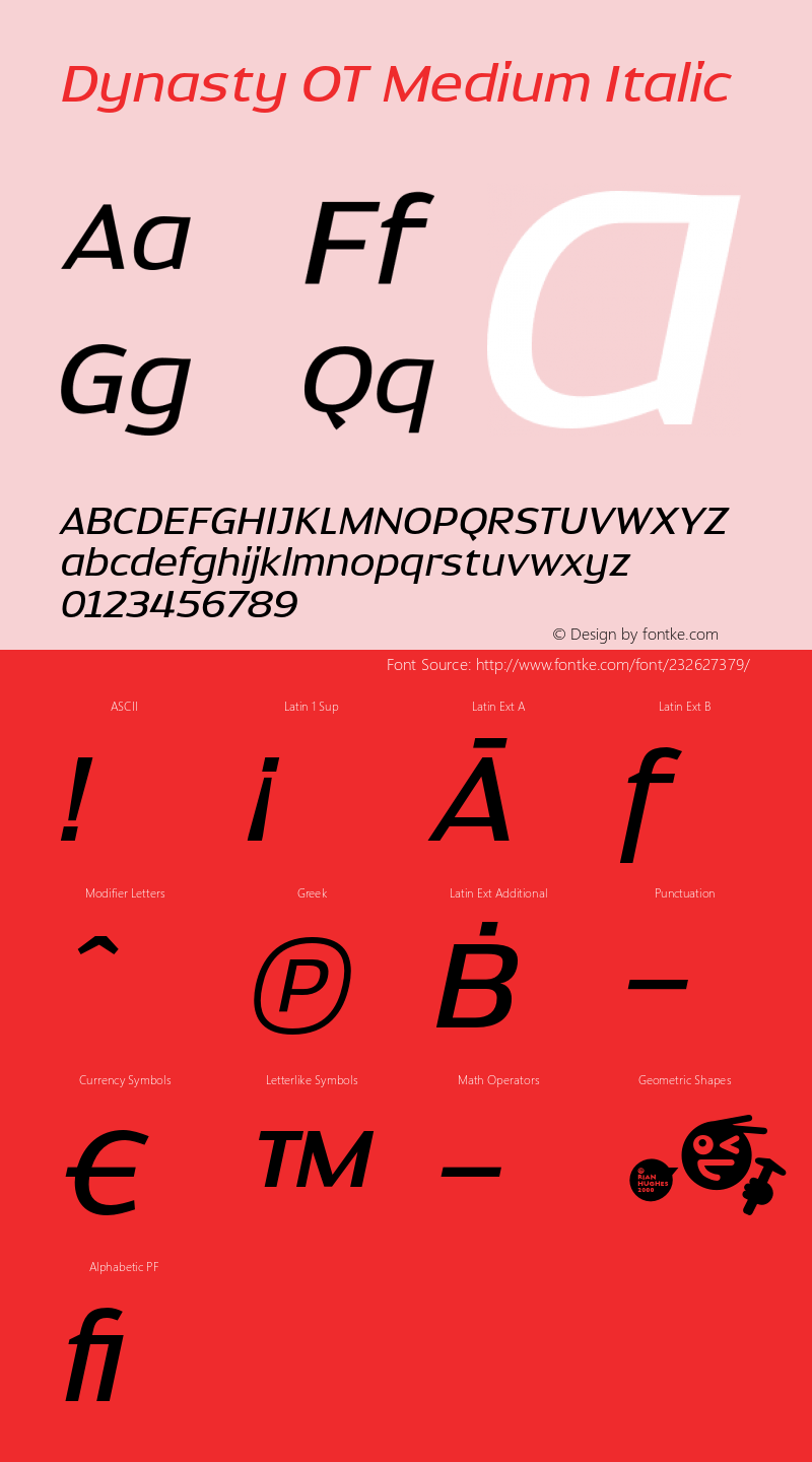 DynastyOT-MediumItalic Version 2.000图片样张