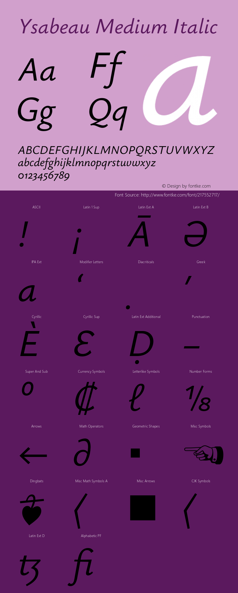 Ysabeau Medium Italic Version 0.029;FEAKit 1.0图片样张