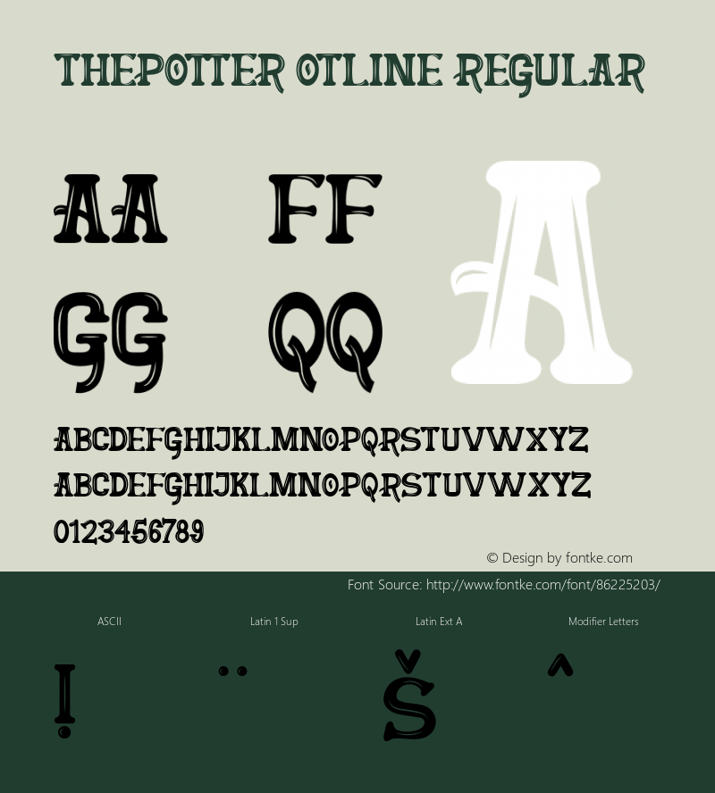 THEPOTTER OTLINE Version 1.000图片样张