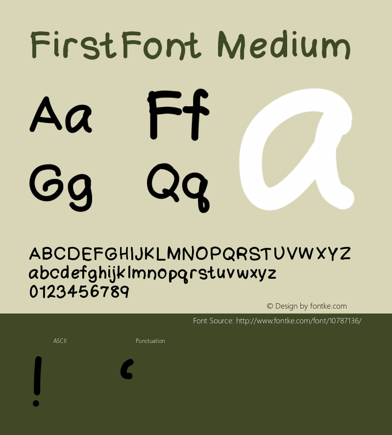 FirstFont Medium Version 001.000图片样张