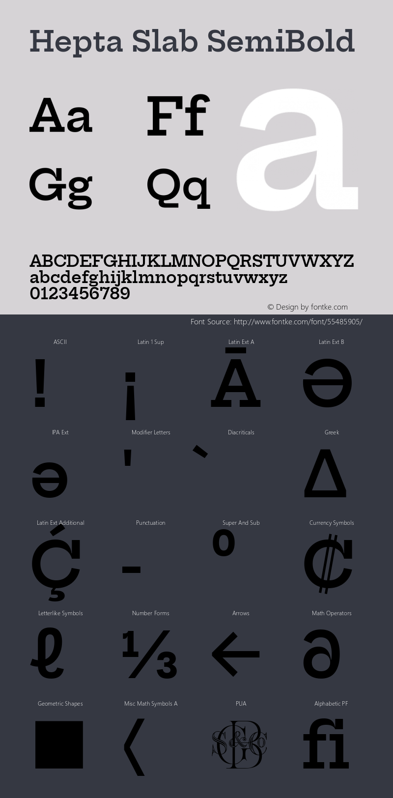 Hepta Slab SemiBold Version 1.100; ttfautohint (v1.8) -l 8 -r 50 -G 200 -x 14 -D latn -f none -a qsq -X 