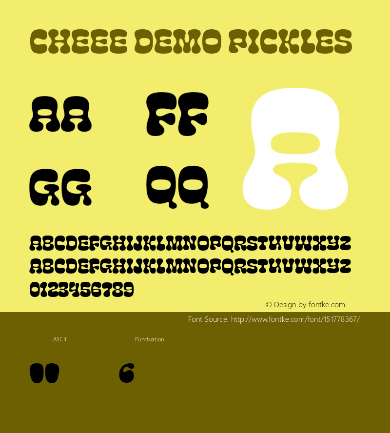 Cheee Demo Pickles Version 1.000;PS 1.3;hotconv 16.6.54;makeotf.lib2.5.65590图片样张