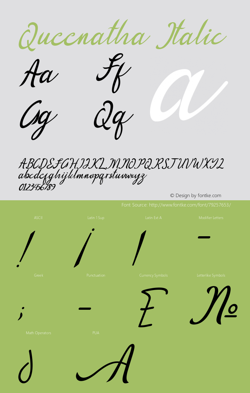 Queenatha Italic Version 1.00;July 15, 2020;FontCreator 11.5.0.2430 64-bit图片样张