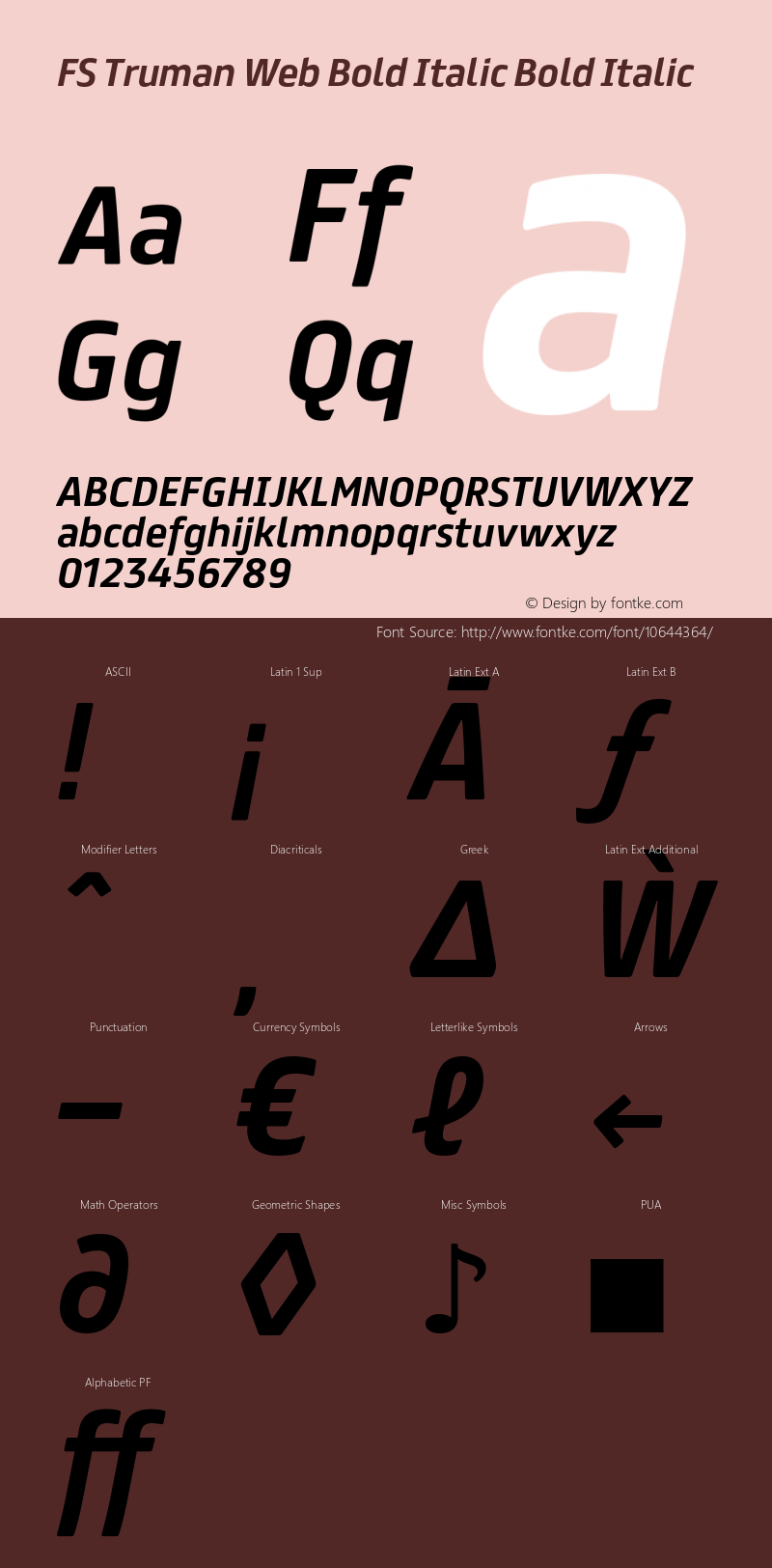 FS Truman Web Bold Italic Bold Italic Version 1.000图片样张