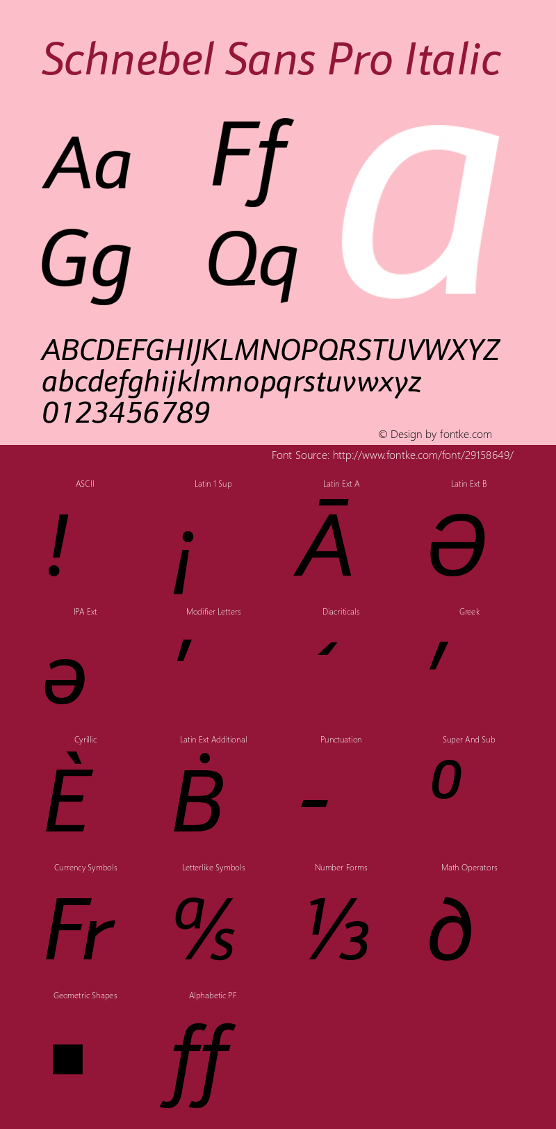 Schnebel Sans Pro Italic Version 1.00图片样张