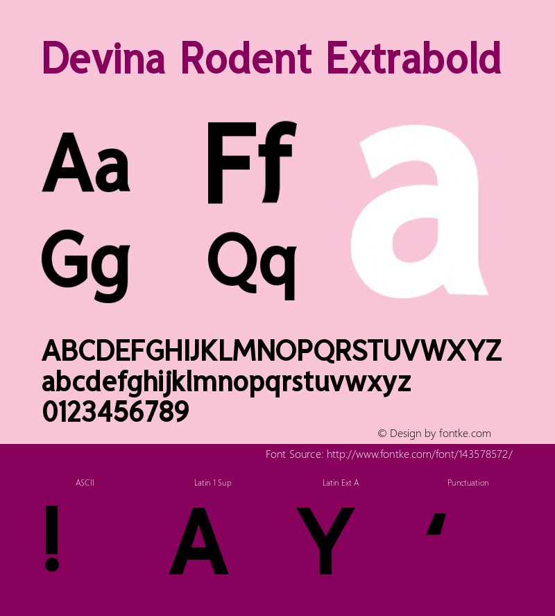 Devina Rodent Extrabold Version 1.002;Fontself Maker 3.5.4图片样张
