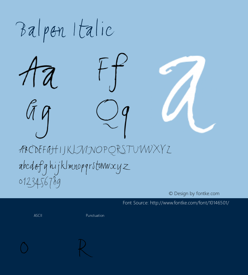 Balpen Italic Version 001.000图片样张