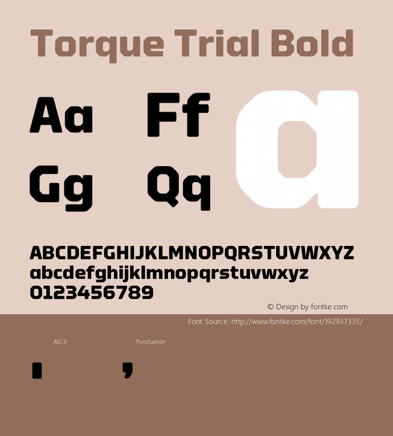 Torque Trial Bold Version 2.000;hotconv 1.0.109;makeotfexe 2.5.65596图片样张