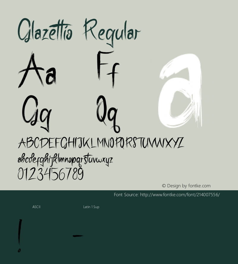 Glazettio Version 1.00;September 30, 2021;FontCreator 12.0.0.2525 64-bit图片样张