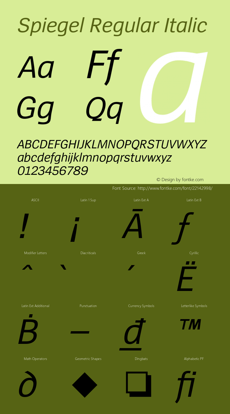 Spiegel Regular Italic Version 3.002图片样张