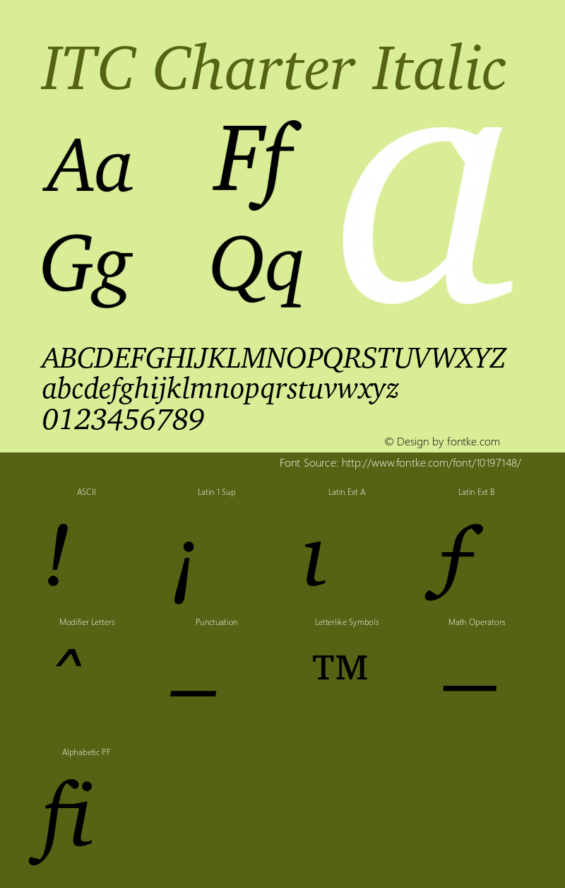 ITC Charter Italic 003.001图片样张