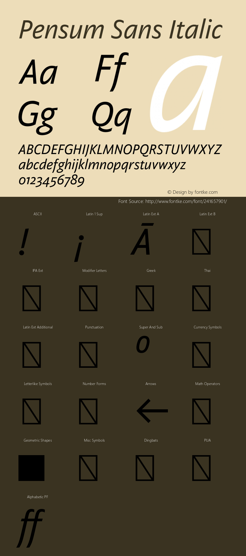 Pensum Sans Italic Version 1.000;PS 1.0;hotconv 1.0.88;makeotf.lib2.5.647800图片样张