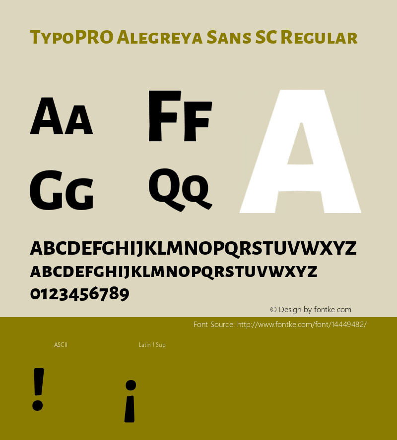 TypoPRO Alegreya Sans SC Regular Version 1.000;PS 001.000;hotconv 1.0.70;makeotf.lib2.5.58329 DEVELOPMENT图片样张