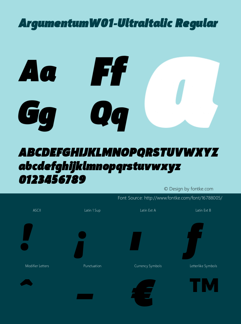 ArgumentumW01-UltraItalic Regular Version 2.0图片样张