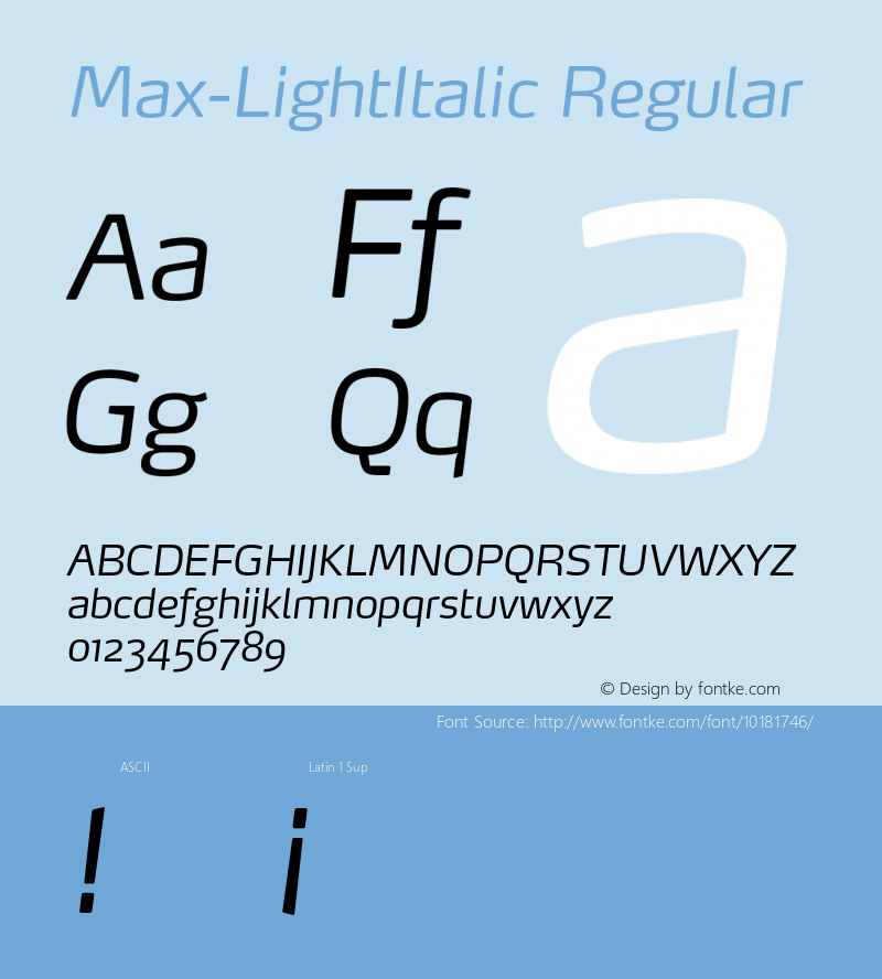 Max-LightItalic Regular 4.460图片样张