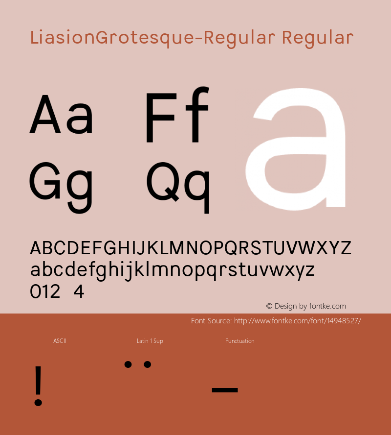 LiasionGrotesque-Regular Regular Version 1.000;PS 001.000;hotconv 1.0.70;makeotf.lib2.5.58329图片样张