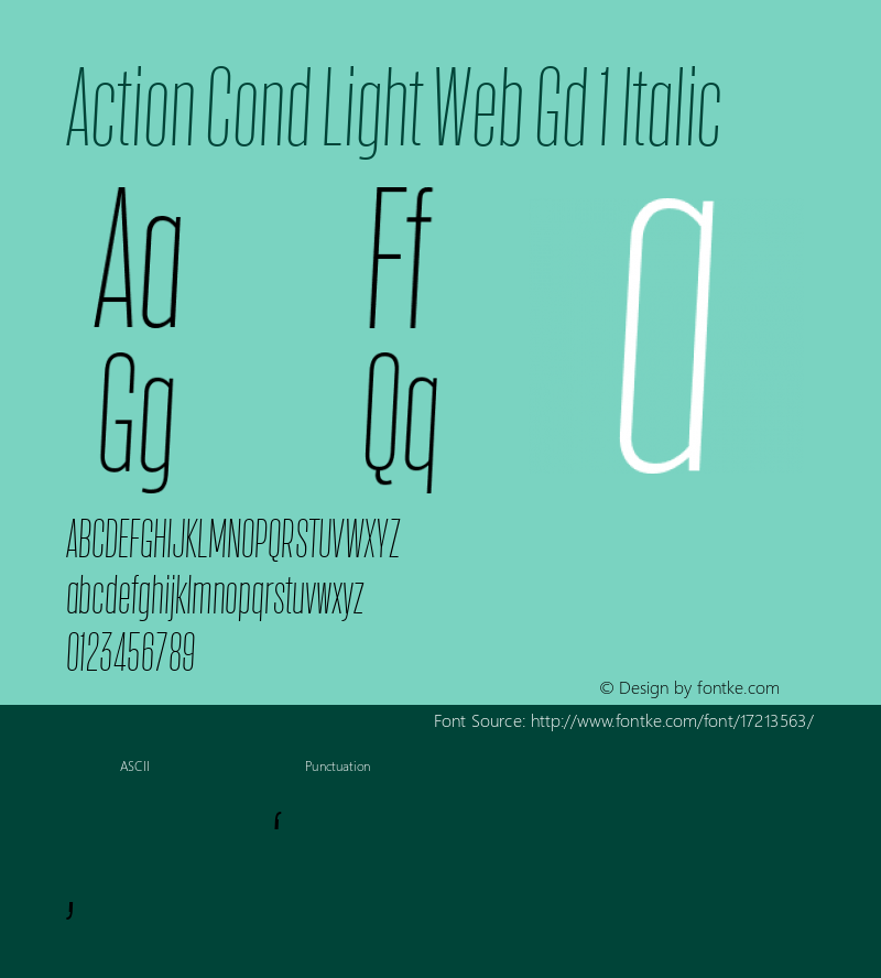 Action Cond Light Web Gd 1 Italic Version 1.1 2015图片样张