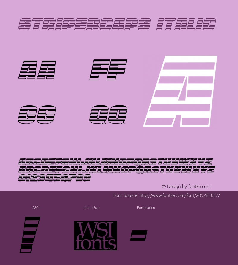 StriperCaps Italic Macromedia Fontographer 4.1 7/20/96图片样张