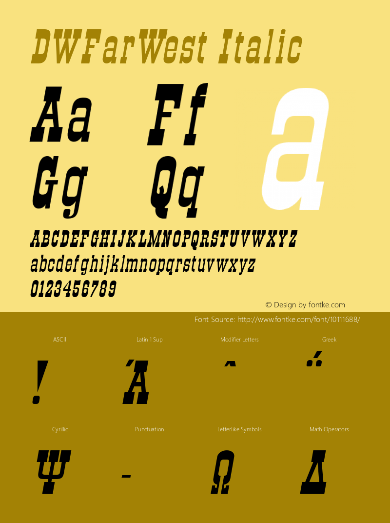 DWFarWest Italic 10/24/2002图片样张