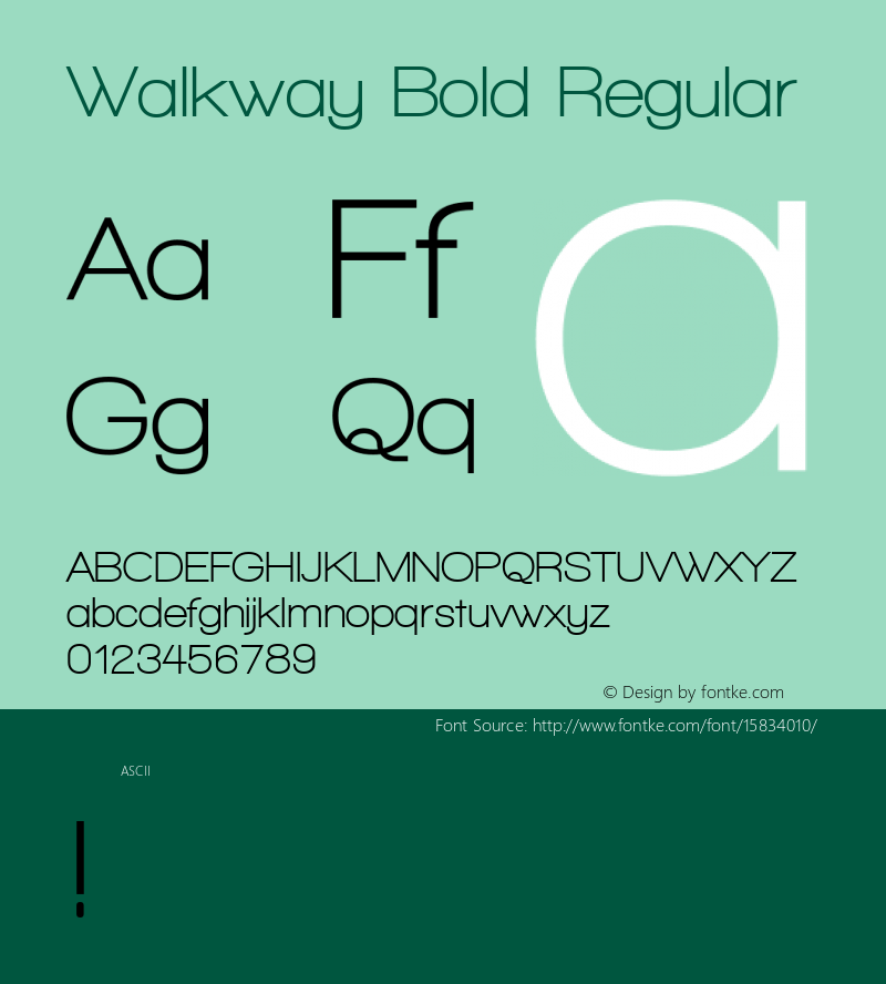 Walkway Bold Regular 1.0; ttfautohint (v1.4.1)图片样张