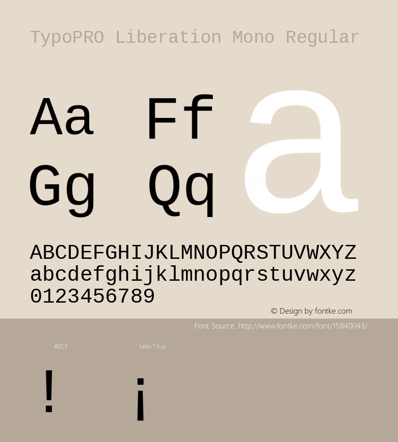TypoPRO Liberation Mono Regular Version 2.00.1图片样张
