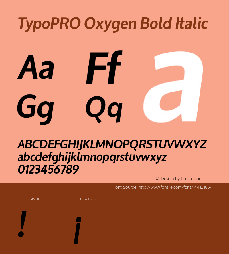 TypoPRO Oxygen Bold Italic Version 1.000图片样张