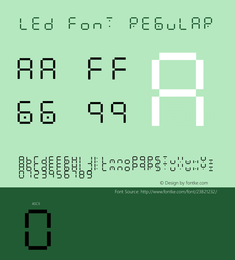 LED Font Version 1.00图片样张