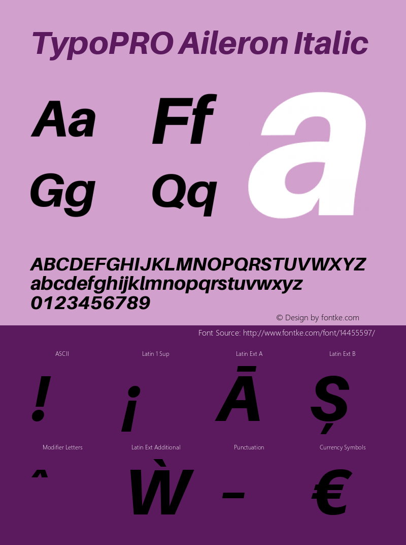 TypoPRO Aileron Italic Version 1.000;PS 001.000;hotconv 1.0.70;makeotf.lib2.5.58329图片样张