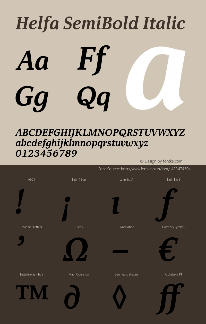 Helfa SemiBold Italic Version 0.734图片样张