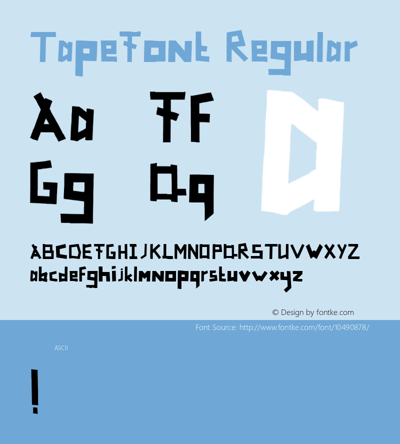 TapeFont Regular Unknown图片样张