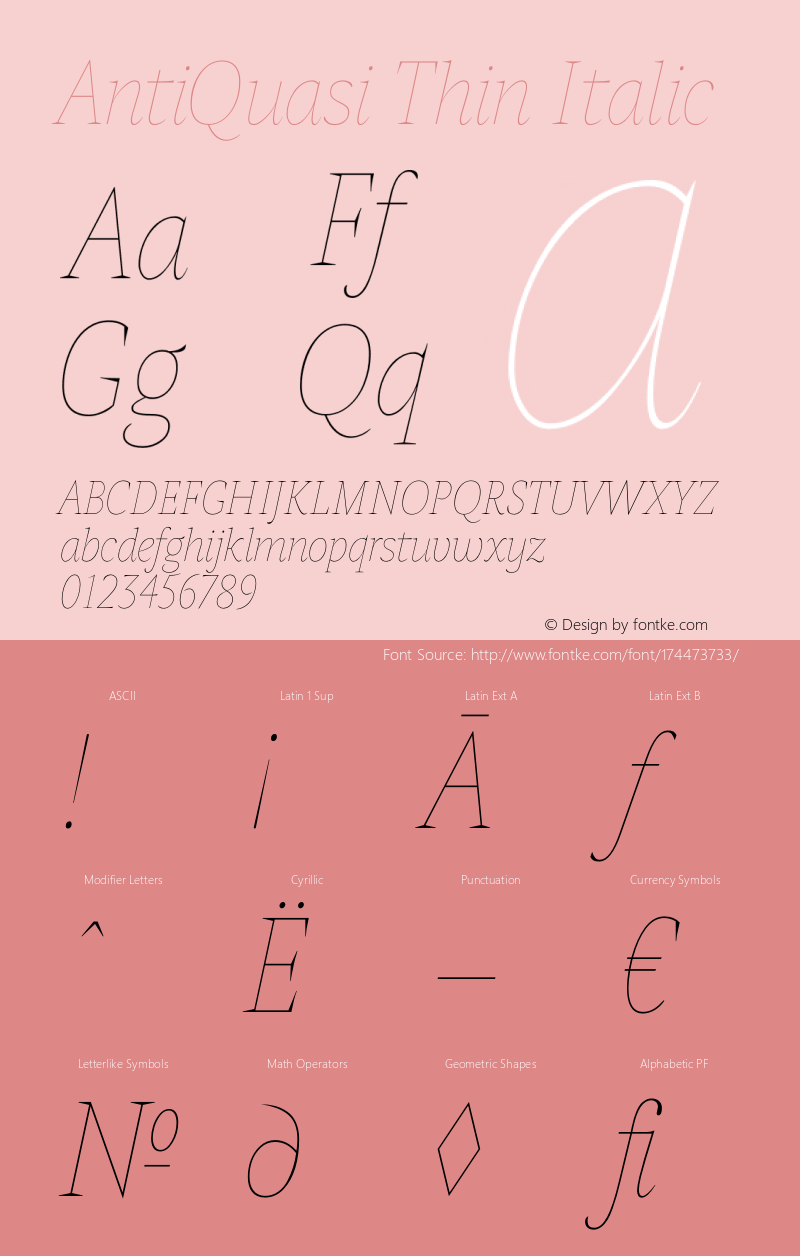 AntiQuasiThin-Italic 1.0 | wf-rip DC20190510图片样张